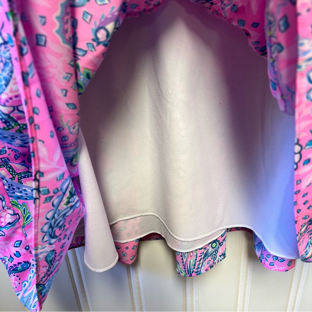 Lilly Pulitzer Pink Paisley Tiered Dress XL - Picture 6 of 8